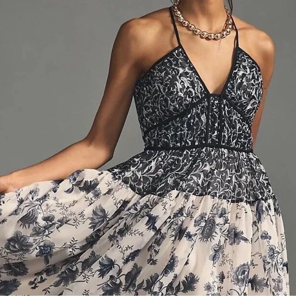 *By Anthropologie V-Neck Halter Dress - Picture 3 of 5